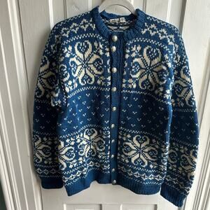 Vintage William Schmidt Co Oslo Norwegian Handknit Cardigan Sweater